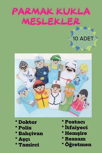 MEDUSHOP 10-Piece Finger Puppet Profession Activity Set