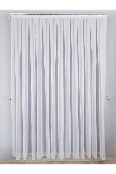 Evcimenhome Natural Foldet Linen Tulle Curtain. 1/3 Dense Pleat Color: Off-White (Ekru)