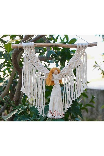 Mina Souvenir Macrame Stylish Design Πόρτα Αγγέλου, Στολίδι τοίχου (30*20cm)