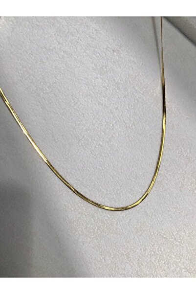 MITH SB TAKI Paslanmaz Çelik Ince Italyan Zincir 60cm Kolye - Gold