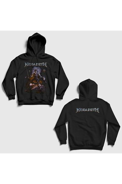 Presmono Унисекс черен суитшърт с качулка и принт на гърба Cyber ​​​​Army V2 Megadeth 516268tt