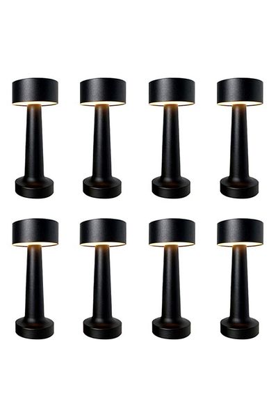Taimi 8-pieces Cordless Touch Led Table Lamp - Battery 1000mah Thick Corner Black