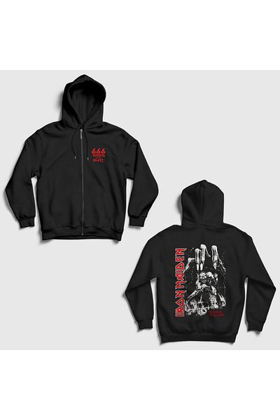 Presmono Метална тениска с качулка и цип Metal Iron Maiden Beast V2 Black 515947tt