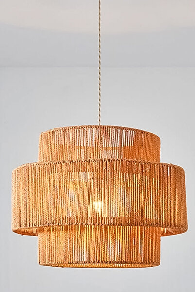 NYLife Katlı Rafya Avize Rustik Tasarım Bohem