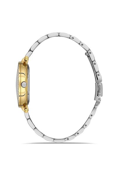 Navimarine Nvm132-D1 Baguette Stone Gold Yellow Silver Color Steel Women's Wristwatch