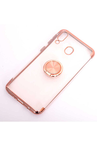 zore Galaxy M20 Kılıf Gess Kenarları Renkli Yüzük Aparatlı Kılıf