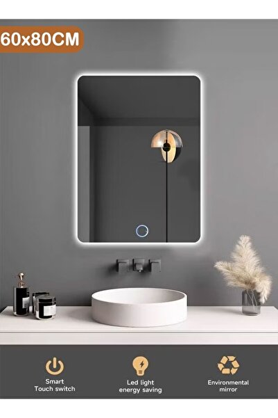 Taimi Wall Mirror 80x60cm-Elegant Design Mirror with 3-Light Levels,Makeup Mirror Dressing Room,Enterway
