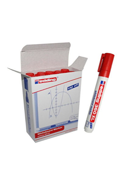 Edding Kırmızı Renk 10 Adet Beyaz Tahta Kalemi / 360 Xl - 1.5 -3 Mm