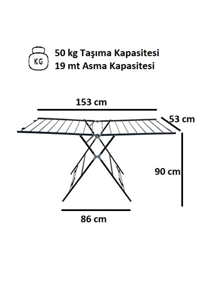 Perilla Majestik 19 Metre Çamaşır Askısı Çamaşır Kurutmalık