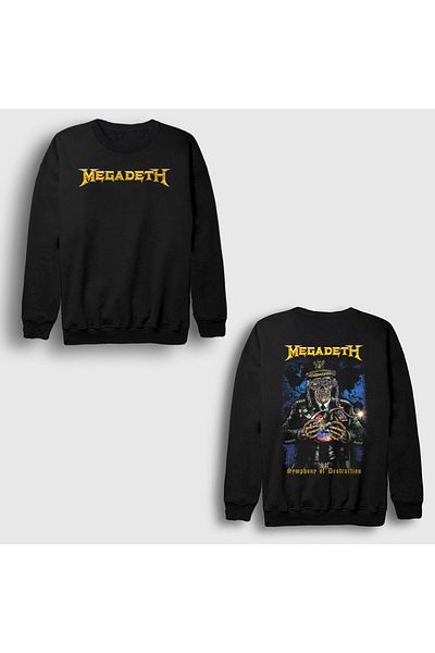 Presmono Унисекс черен суитшърт с щампа на гърба на Symphony Of Destruction Megadeth 517990tt