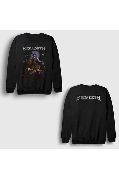 Presmono Φούτερ Unisex Black Cyber ​​Army V2 Megadeth με στάμπα στην πλάτη 516281 ττ