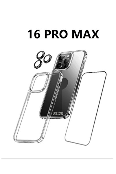 USIDE iPhone 16 Promax Transparent Case Full Coverage Screen Protector Camera...