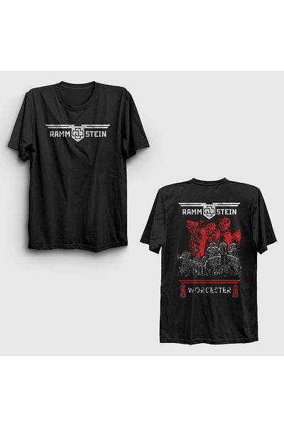 Presmono Μπλουζάκι Unisex Μαύρο Worcester Muzik Rammstein με στάμπα στην πλάτη 518368 ττ