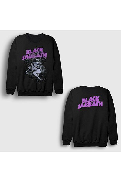 Presmono Унисекс суитшърт с щампа на гърба Black God Metal Black Sabbath 516660tt