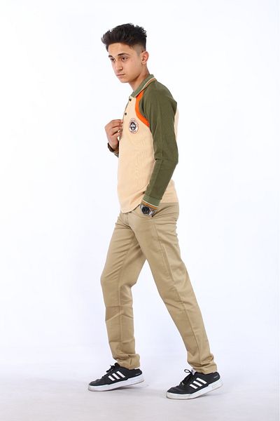 GÜMÜŞ COLLECTİONS Camel Unisex Linen Slim Fit Cut Lycra Canvas School Pants High School/School