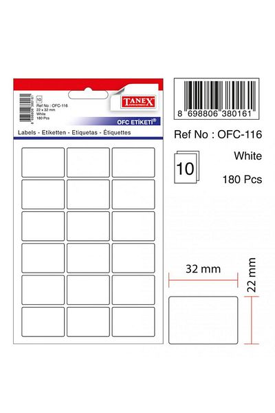 Tanex Ofc-116 Μοντέλο Λευκή Ετικέτα - 32×22 χιλ.