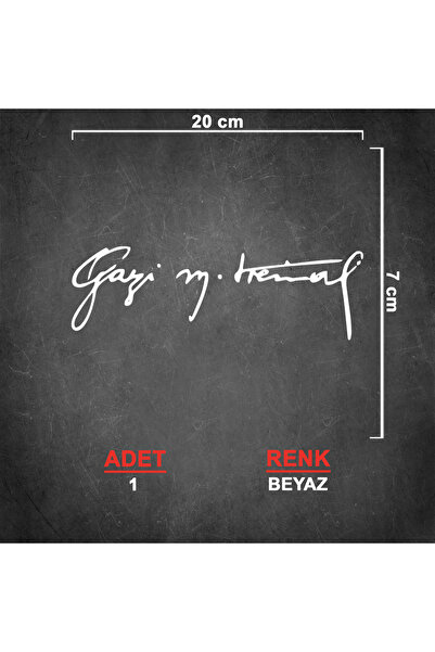 Sönmez Sticker Gazi Mustafa Kemal Imza Sticker - Atatürk Imza Sticker - Atatü...