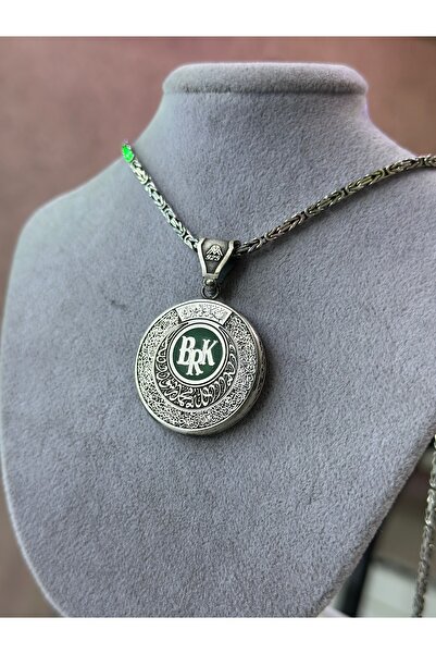 Marvel Gold & Silver Gümüş El Yapımı Türk - İslam Madalyon Harfli Kolye