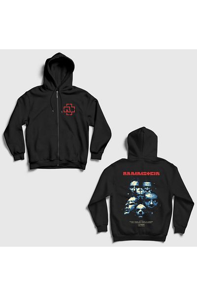 Presmono Унисекс суитшърт с качулка Rammstein - V2 Movie Print, цип 517557tt