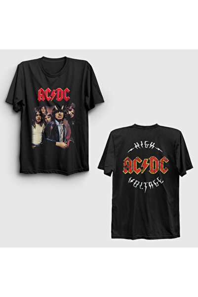 Presmono Unisex crni visokonaponski V2 AC/DC ranac Štampano T-shirt 518511tt