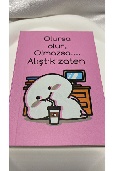 Axuu Collection Olursa Olur Olmazsa Alıştık Zaten Yazılı Defter Arkadaşa Hediye - A7 Çizgisiz