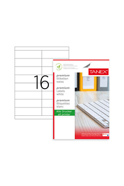 Tanex Etichetă laser Tw-2216 A4, dimensiune standard 105×35 mm