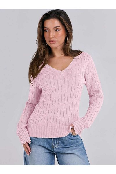 youknitwear you Pulover de damă Riviera cu decolteu în V