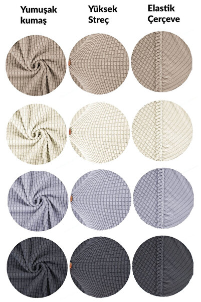 StarMall Yıkanabilir Streç Lastikli Likralı Oval Sandalye Kılıfı - Yuvarlak Sandalye Örtüsü 1 adet