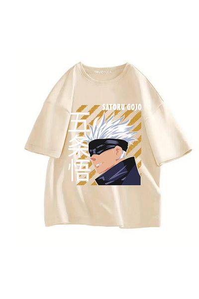 Touz Moda Anime Jujutsu Kaisen Satoru Gojo με στάμπα Unisex Oversize T-shirt