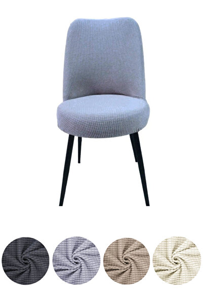 upmall Yıkanabilir Streç Lastikli Likralı Oval Sandalye Kılıfı - Yuvarlak Sandalye Örtüsü 6 adet