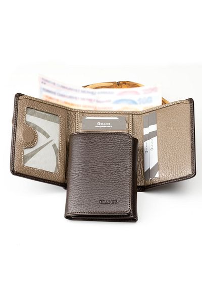 Grande 1414 Genuine Leather Men's Wallet / 747 Card Holder and Belt Set