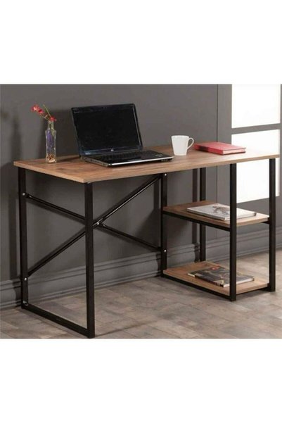 NETPLUSMOBİLYA Çalışma Masası Bilgisayar Masası Ofis Ders Yemek Masası Laptop Ofis Masası 56x116ceviz