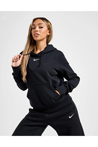 Nike Sportswear Phoenix Fleece Pullover Hoodie Siyah Kadın Sweatshirt