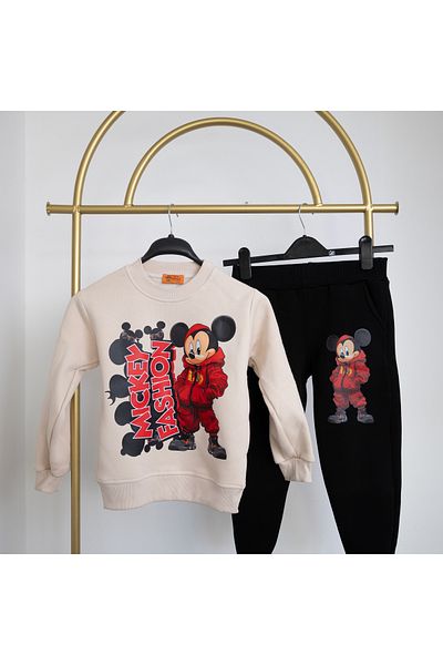 BookOrBook Mickey Fashion 3 Thread Raster Premium Quality Kids Tracksuit Set