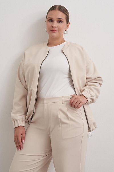 MYLİNE Pocket Detailed Lined Bomber Jacket with Stopper