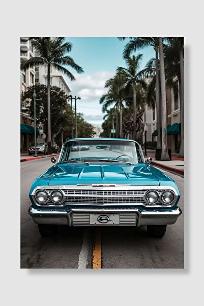 Mudi Store 1964 Chevrolet Impala SS Araba Poster Çerçevesiz Yüksek Kalite Ara...
