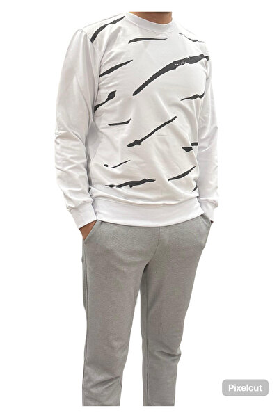 PB BEYAZ SİYAH ÇİZGİLİ SWEATSHIRT