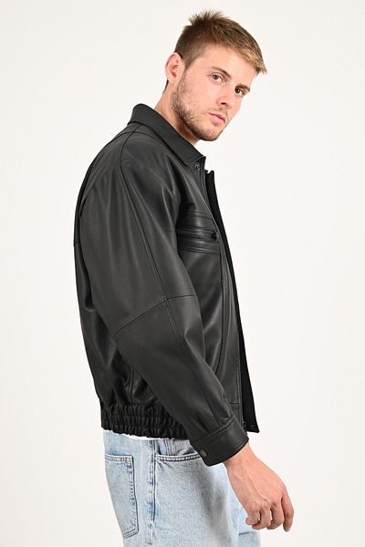 ALİN Beirut Men's Black Oversize Genuine Leather Coat Size Measurements Visually