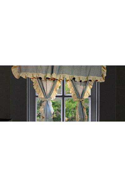 TUNCAY TEKSTİL 100% Natural 3-Side Rushed Grey Linen Buldan Curtain En X Size Shape