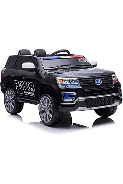 ALBADER Electric Ride On Car Police Ford with 2 Motors, Led Lights, Bluetooth & Radio, Electric Car