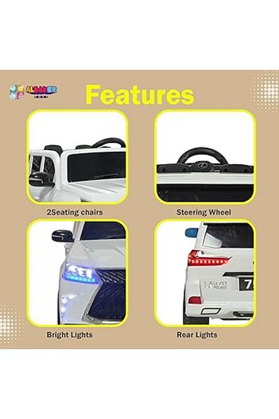 ALBADER Electric Ride On Car Lexus LX570 With 4 Motors AWD, Kids Electric Ride On Car, 12V Battery