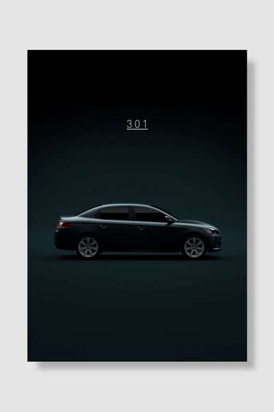 Mudi Store 2013 Peugeot 301 - Green Tint Araba Poster Çerçevesiz Yüksek Kalit...