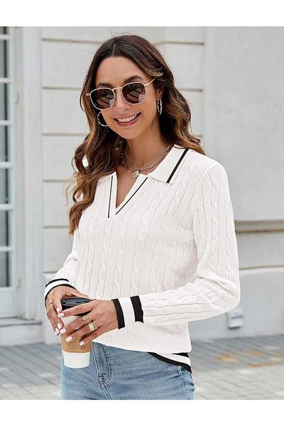 youknitwear you Pulover de damă Riviera cu gât polo