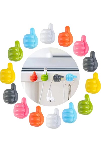 Monte Lua حامل كابل على شكل الإبهام، منظم سطح المكتب بالإبهام (4 قطع)