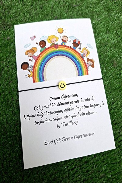 Emtory Home 10 Adet Gökkuşağı Çocuk Kartlı Emoji Bileklik -Okul Hediyesi - Ka...