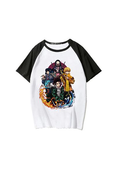 Touz Moda Tricou oversize unisex cu imprimeu Anime Demon Slayer