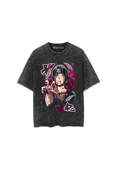 Touz Moda Anime Naruto itachi Uchiha με στάμπα Unisex Oversize T-shirt