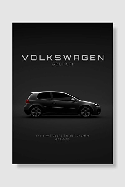 Mudi Store 2006 Volkswagen Golf GTI (MkV) - Specs Araba Poster Çerçevesiz Yük...