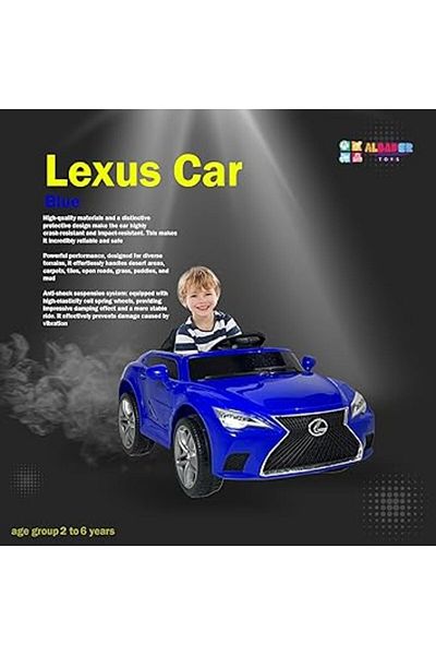 ALBADER Electric Ride On Car Lexus 2 Motors Car with Remote Control, Powered Ride on Car for Kids