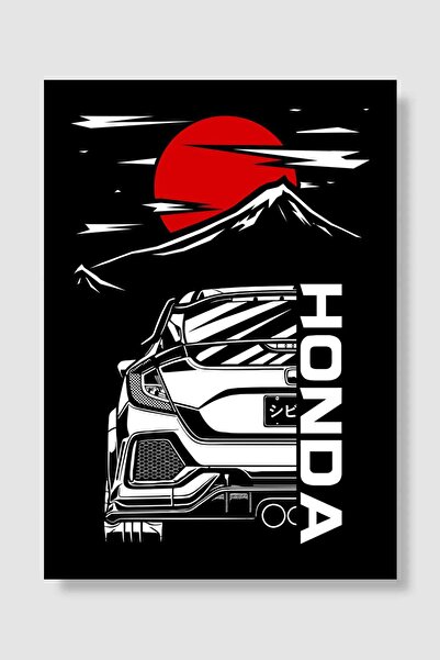 Mudi Store Honda Type R Civic Araba Poster Çerçevesiz Yüksek Kalite Araba Afi...